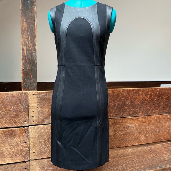 DVF Lambskin Leather and Spandex Sleeveless A-Line Dress w/ Sexy Goth Vibes - Picture 5 of 14